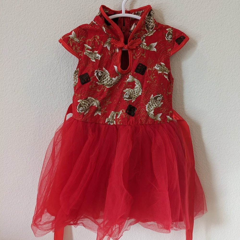 Red cheongsam qipao baby dress 24M